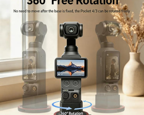 For DJI Osmo Pocket 4/3 Camera 360-degree Swivel Desktop Base Adhesive Stand Non-Slip Fixed Mount