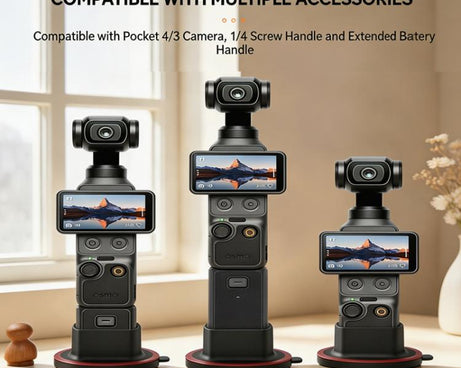 For DJI Osmo Pocket 4/3 Camera 360-degree Swivel Desktop Base Adhesive Stand Non-Slip Fixed Mount