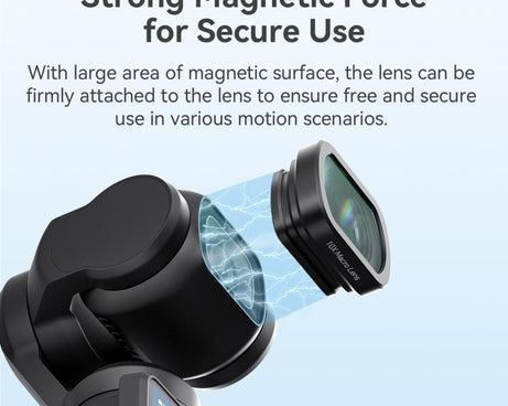 For DJI Osmo Pocket 4/3 Magnetic Optical Glass Lens Filter with Aluminum Alloy Frame, aMagisn Macro Lens 10X, aMagisn Wide Angle Lens 0.72X