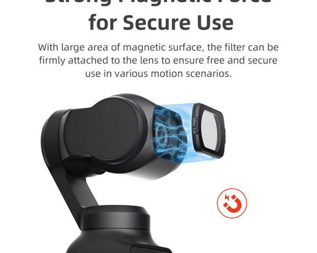 For DJI Osmo Pocket 4 / 3 aMagisn Magnetic Lens Filter, Adjustable CPL, VND  1-5 Stop, VND 6-10 Stop, Black Mist 1/4, ND4/16/64/256, ND1000