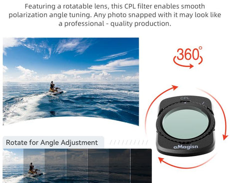 For DJI Osmo Pocket 4 / 3 aMagisn Magnetic Lens Filter, Adjustable CPL, VND  1-5 Stop, VND 6-10 Stop, Black Mist 1/4, ND4/16/64/256, ND1000