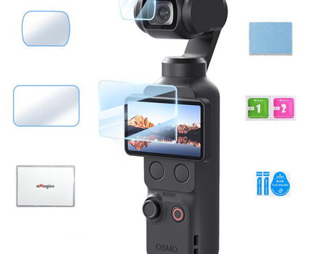 For DJI Osmo Pocket 4/3 aMagisn Screen Protector 9H Tempered Glass Lens & Screen Protective Film, 1+1 Pack, 2+2 Pack