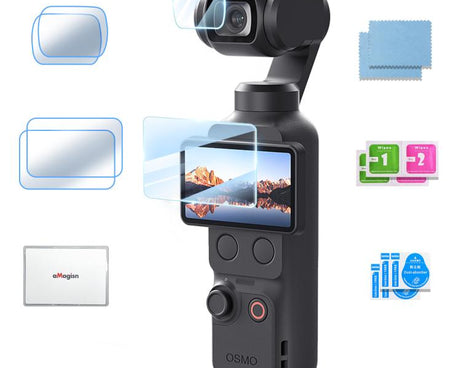 For DJI Osmo Pocket 4/3 aMagisn Screen Protector 9H Tempered Glass Lens & Screen Protective Film, 1+1 Pack, 2+2 Pack