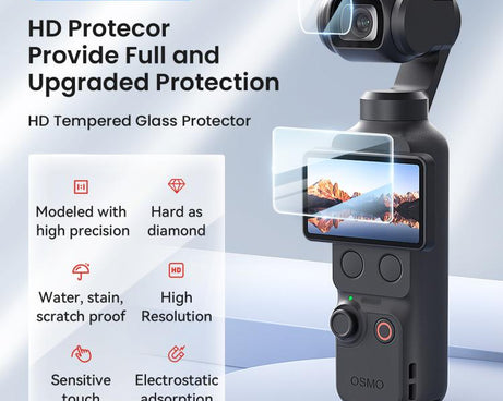 For DJI Osmo Pocket 4/3 aMagisn Screen Protector 9H Tempered Glass Lens & Screen Protective Film, 1+1 Pack, 2+2 Pack