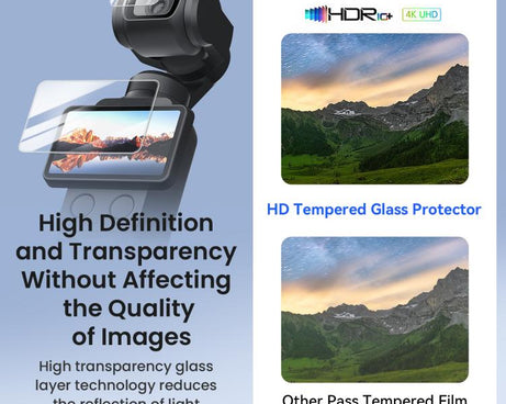 For DJI Osmo Pocket 4/3 aMagisn Screen Protector 9H Tempered Glass Lens & Screen Protective Film, 1+1 Pack, 2+2 Pack