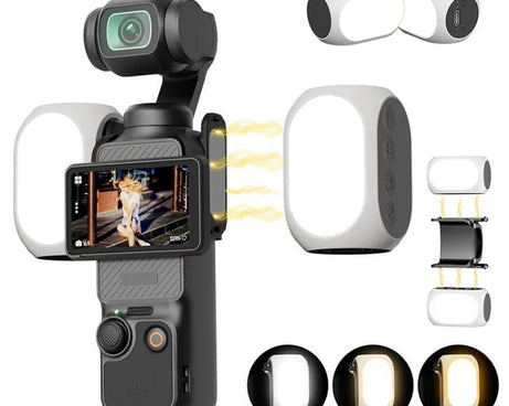 For DJI Osmo Pocket 4/3 Magnetic Fill Light 3 Color Modes Portable Rechargeable Vlog Video Light, 2pcs /Pack
