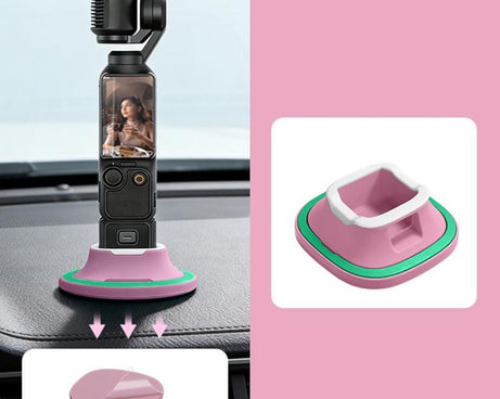 For DJI Osmo Pocket 4/3 Silicone Anti-Slip Base Desktop Support Stand Holder Includes Reusable Nano Adhesive for Car Dashboard