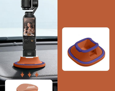 For DJI Osmo Pocket 4/3 Silicone Anti-Slip Base Desktop Support Stand Holder Includes Reusable Nano Adhesive for Car Dashboard