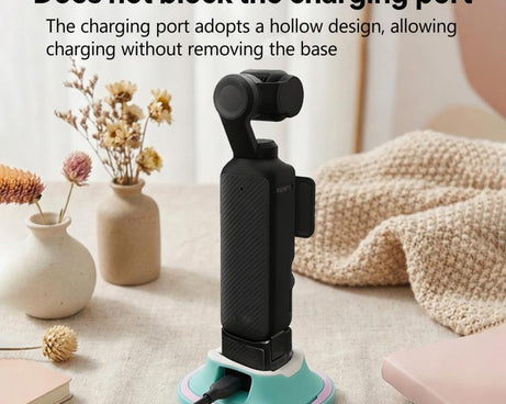 For DJI Osmo Pocket 4/3 Silicone Anti-Slip Base Desktop Support Stand Holder Includes Reusable Nano Adhesive for Car Dashboard