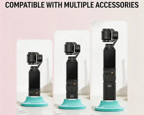 For DJI Osmo Pocket 4/3 Silicone Anti-Slip Base Desktop Support Stand Holder Includes Reusable Nano Adhesive for Car Dashboard