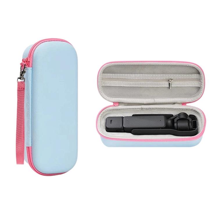 For DJI Osmo Pocket 3 Standalone & Essential Accessories Hard Carrying Case PU Leather Storage Bag with Wrist Strap
