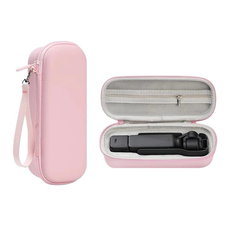 For DJI Osmo Pocket 3 Standalone & Essential Accessories Hard Carrying Case PU Leather Storage Bag with Wrist Strap