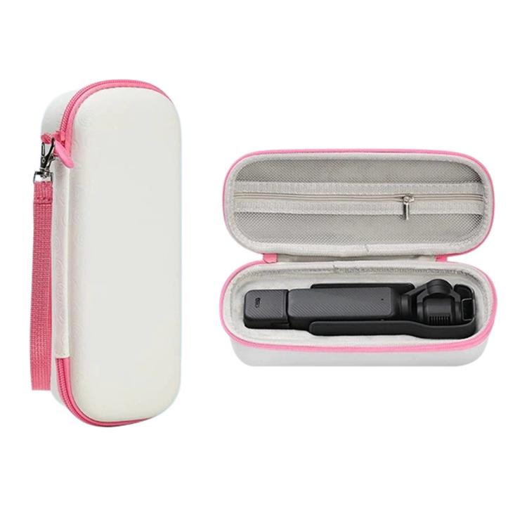 For DJI Osmo Pocket 3 Standalone & Essential Accessories Hard Carrying Case PU Leather Storage Bag with Wrist Strap