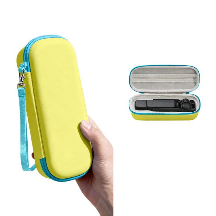 For DJI Osmo Pocket 3 Standalone & Essential Accessories Hard Carrying Case PU Leather Storage Bag with Wrist Strap