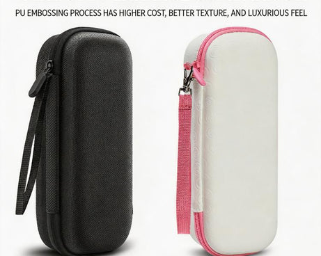 For DJI Osmo Pocket 3 Standalone & Essential Accessories Hard Carrying Case PU Leather Storage Bag with Wrist Strap