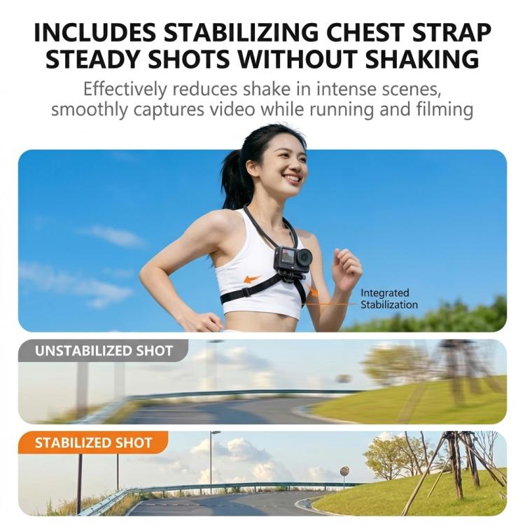 Neck Mount For Action Camera With 360-Degree Rotating Quick Release Base Air Cushion POV Necklace Holder With Anti-Shake Chest Strap