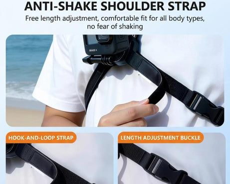 Neck Mount For Action Camera With 360-Degree Rotating Quick Release Base Air Cushion POV Necklace Holder With Anti-Shake Chest Strap