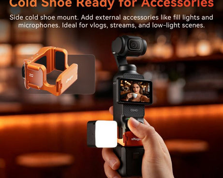 For DJI Osmo Pocket 4 & Pocket 3 aMagisn Metal Camera Cage Multifunctional Expansion Frame with Cold Shoe Mount, Dual-Prong & 1/4-inch Thread, Magnetic Quick Release Adapter Compatible
