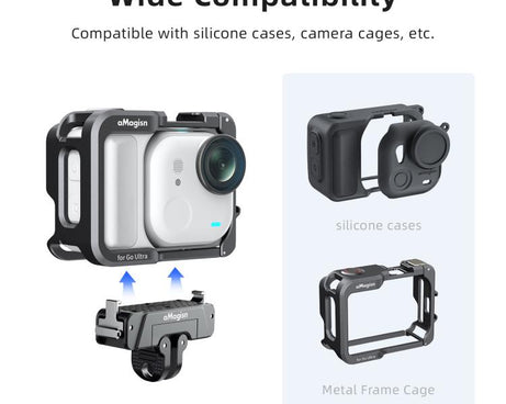 For Insta360 GO Ultra AMagisn 360-Degree Rotatable Metal Magnetic Quick-Release Mount With 1/4-Inch Thread And 2-Prong Base, For Insta360 GO Ultra