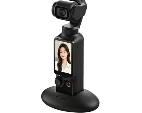 For DJI Osmo Pocket 4 / 3 aMagisn Silicone Desktop Stand Base Non-Slip Dashboard Car Mount with Adhesive, BD04 Black, BD04 Pink, BD04 Purple