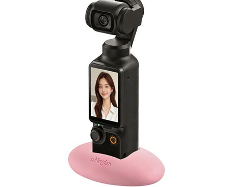 For DJI Osmo Pocket 4 / 3 aMagisn Silicone Desktop Stand Base Non-Slip Dashboard Car Mount with Adhesive
