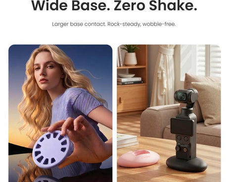 For DJI Osmo Pocket 4 / 3 aMagisn Silicone Desktop Stand Base Non-Slip Dashboard Car Mount with Adhesive