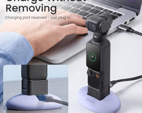 For DJI Osmo Pocket 4 / 3 aMagisn Silicone Desktop Stand Base Non-Slip Dashboard Car Mount with Adhesive