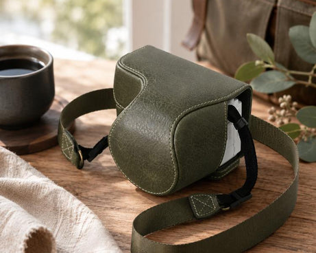 For Sony ZV-E10 II / ZV-E10M2 PU Leather Camera Case Bag Protective Half Body Cover With Shoulder Strap