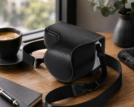 For Sony ZV-E10 II / ZV-E10M2 PU Leather Camera Case Bag Protective Half Body Cover With Shoulder Strap