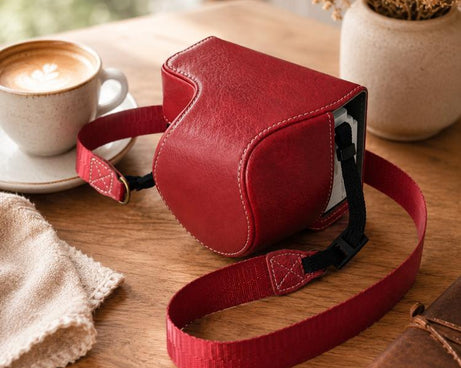 For Sony ZV-E10 II / ZV-E10M2 PU Leather Camera Case Bag Protective Half Body Cover With Shoulder Strap
