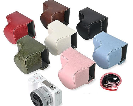 For Sony ZV-E10 II / ZV-E10M2 PU Leather Camera Case Bag Protective Half Body Cover With Shoulder Strap