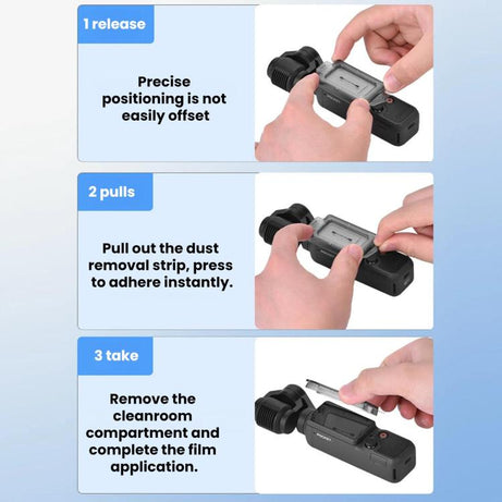For DJI Osmo Pocket 4 / 3 BRDRC AR Tempered Glass Screen Protector Applicator