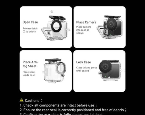 TELESIN 60m Waterproof Case for DJI Osmo Nano IPX8 Under-Water Dive Housing Anti-Fog Action Camera Protection Cover
