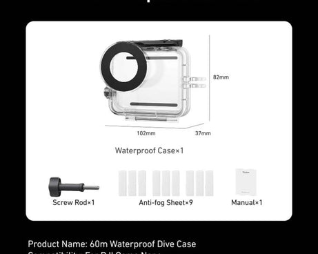 TELESIN 60m Waterproof Case for DJI Osmo Nano IPX8 Under-Water Dive Housing Anti-Fog Action Camera Protection Cover