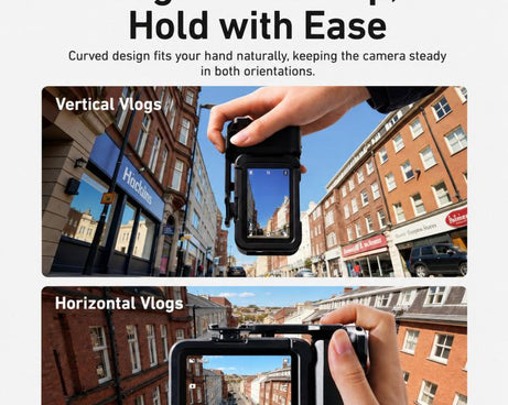 For DJI Action 6 TELESIN Street Photography Grip Set Aluminum Alloy Camera Cage Hand Grip Rig, For DJI Action 6