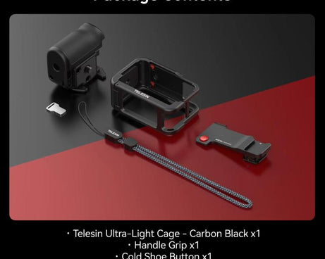 TELESIN StreetGrip Kit For DJI Osmo Action 5 Pro/4/3 Aluminum Alloy Camera Cage Hand Grip Rig, For DJI Osmo Action 5 Pro/4/3