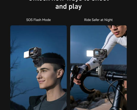 For DJI Action 5 Pro/4/3 TELESIN Quick-Release Mini Vlog Fill Light, IPX5 Waterproof Magnetic LED Video Light With 3 Color Temps, For DJI Action 5 Pro/4/3