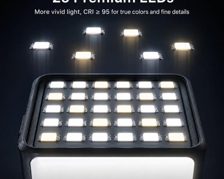 For DJI Action 5 Pro/4/3 TELESIN Quick-Release Mini Vlog Fill Light, IPX5 Waterproof Magnetic LED Video Light With 3 Color Temps, For DJI Action 5 Pro/4/3