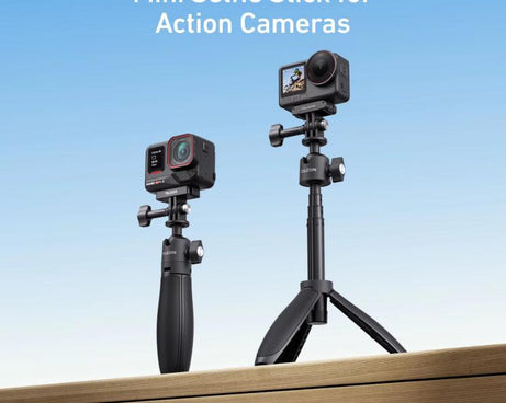 TELESIN Mini Selfie Stick Tripod 3.0 for Action Camera 18-46cm Extendable Aluminum Pole with 360-degree Ball Head, S1-MNP-16