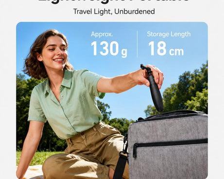TELESIN Mini Selfie Stick Tripod 3.0 for Action Camera 18-46cm Extendable Aluminum Pole with 360-degree Ball Head, S1-MNP-16