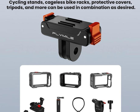 For DJI Osmo Action 6 / 5 Pro / 4 / 3 FLYMILE Magnetic Quick-Release Base