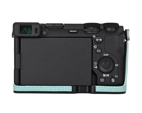 For Sony Alpha 6700 / ILCE-6700 Genuine Leather Half Case Aluminum Alloy Bottom Camera Protective Base