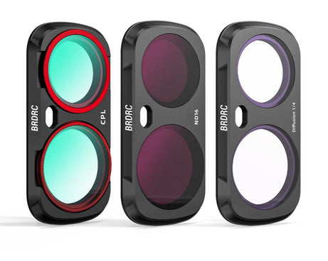 For Insta360 Luna Ultra BRDRC Filter Accessories, UV, CPL, ND16, Black Soft, Anti-Light Pollution, 3pcs /Set CPL + ND16 + Black Soft, 3pcs /Set CPL + Black Soft + Adjustable VND, 4pcs /Set CPL + Black Soft + Anti-Light Pollution + Adjustable VND