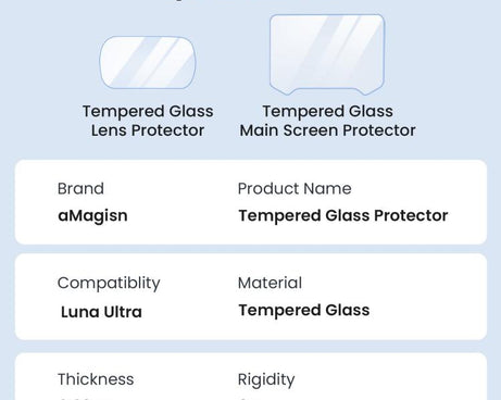 For Insta360 Luna Ultra aMagisn 9H Tempered Glass Screen Protector Screen & Lens Protective Film, 1+1 Pack, 2+2 Pack