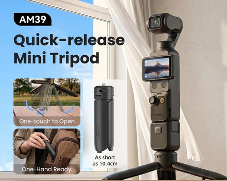 aMagisn One-Touch Open Mini Tripod 2-in-1 Pocket Handheld Grip with 1/4-inch Screw For Most Action Cameras