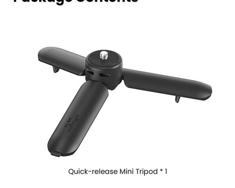 aMagisn One-Touch Open Mini Tripod 2-in-1 Pocket Handheld Grip with 1/4-inch Screw For Most Action Cameras