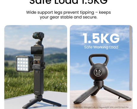 aMagisn One-Touch Open Mini Tripod 2-in-1 Pocket Handheld Grip with 1/4-inch Screw For Most Action Cameras
