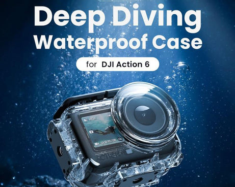 For DJI Action 6 aMagisn 60m Waterproof Case Deep Diving Housing with Dual Lock