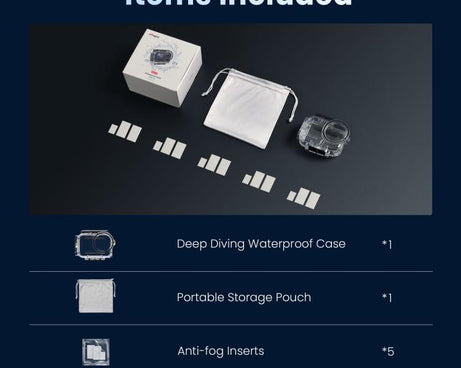 For DJI Action 6 aMagisn 60m Waterproof Case Deep Diving Housing with Dual Lock