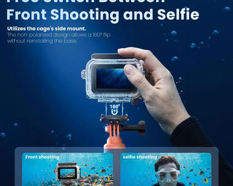For DJI Action 6 aMagisn 60m Waterproof Case Deep Diving Housing with Dual Lock